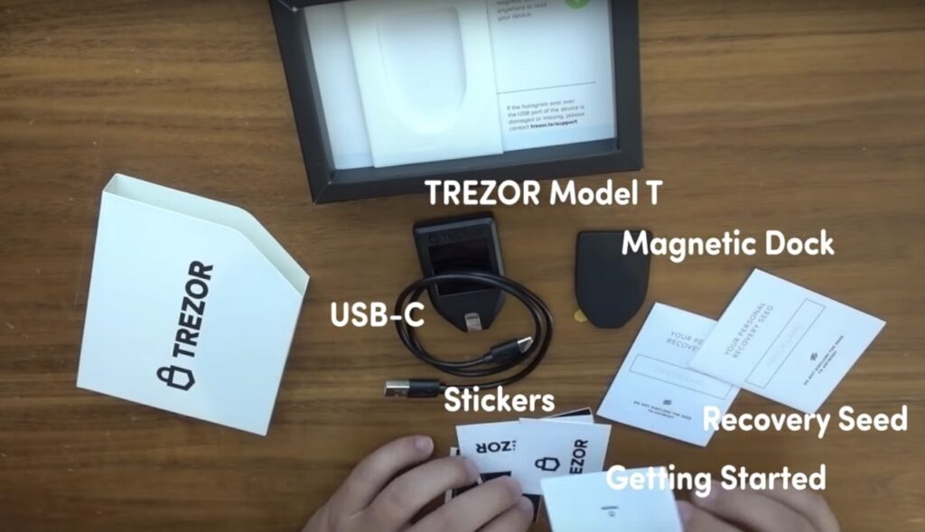 Trezor Model T inside the box