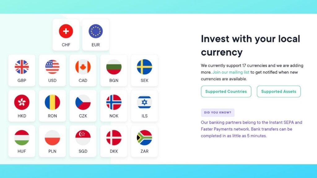 Swissborg supported fiat currencies