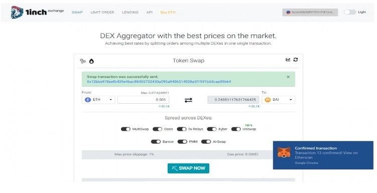 Transaction successful
