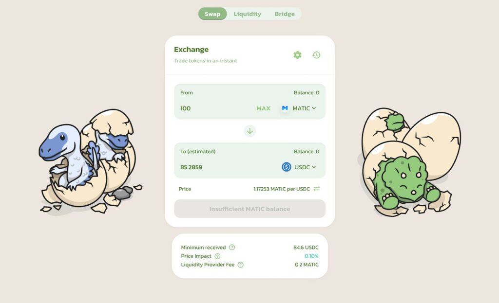 Dinoswap and MATIC