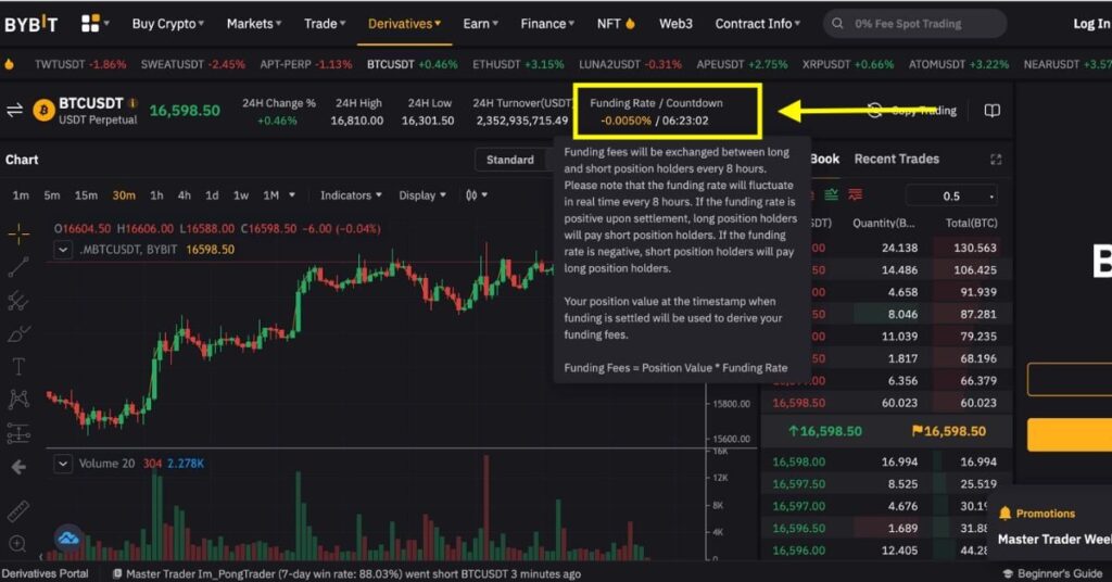 Bybit funding rate and countdown