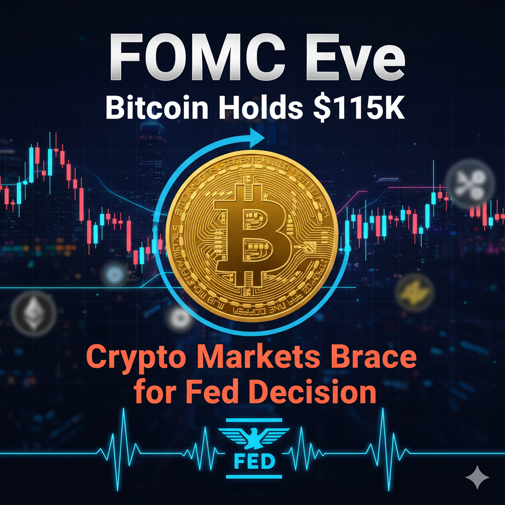 FOMC Eve: Bitcoin Holds $115K as Crypto Markets Brace for Fed Decision